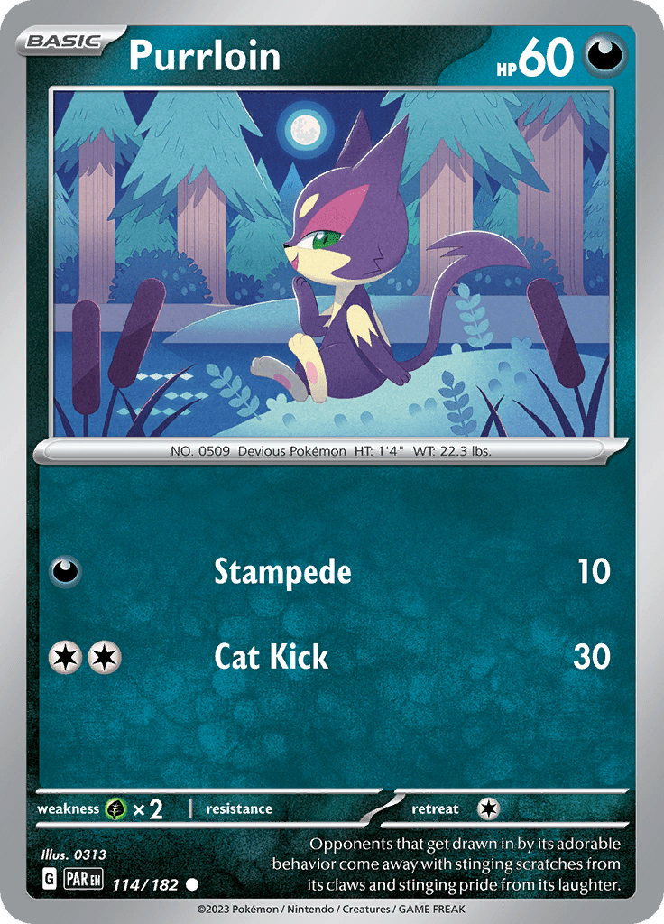 Purrloin (114/182) [Scarlet & Violet: Paradox Rift] Pokemon Single Pokémon  | Multizone: Comics And Games