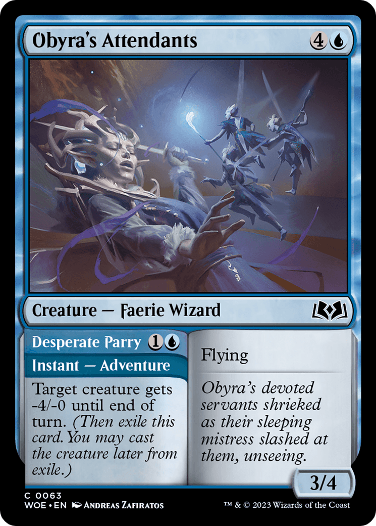 Obyra's Attendants // Desperate Parry [Wilds of Eldraine] MTG Single Magic: The Gathering  | Multizone: Comics And Games