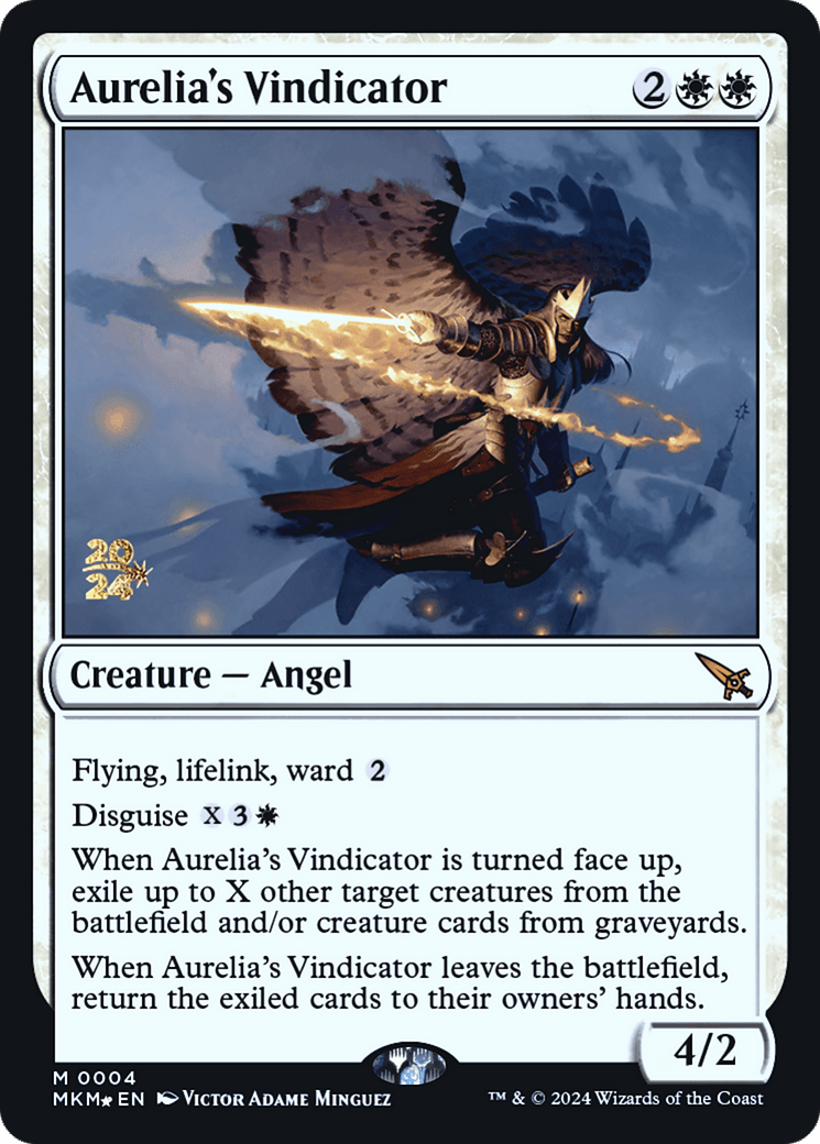 Aurelia's Vindicator [Murders at Karlov Manor Prerelease Promos] MTG Single Magic: The Gathering  | Multizone: Comics And Games