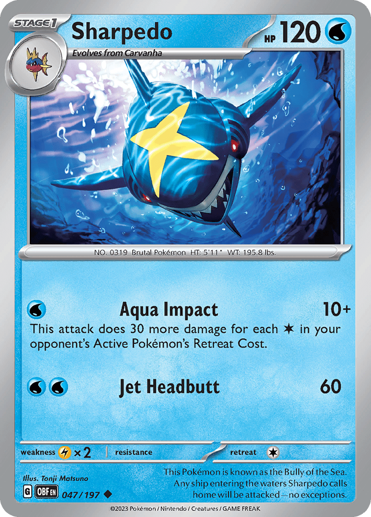 Sharpedo (047/197) [Scarlet & Violet: Obsidian Flames] Pokemon Single Pokémon  | Multizone: Comics And Games