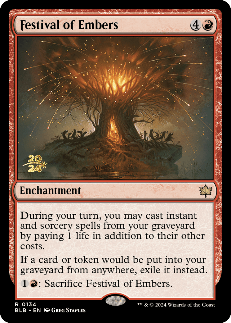 Festival of Embers [Bloomburrow Prerelease Promos] MTG Single Magic: The Gathering  | Multizone: Comics And Games