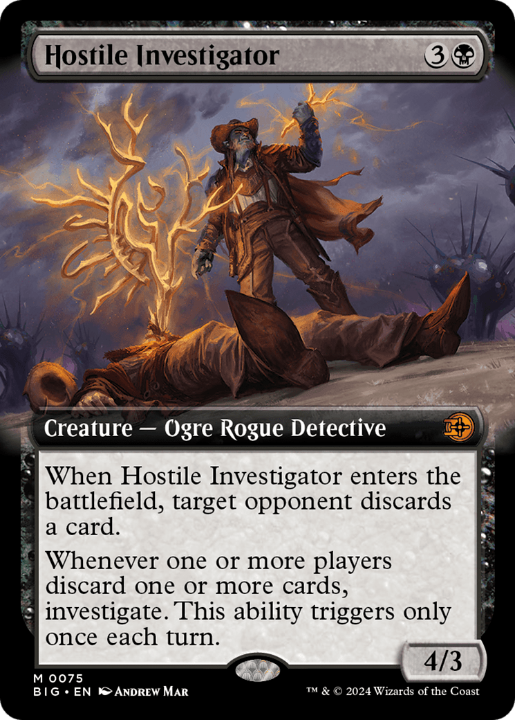 Hostile Investigator (Extended Art) [Outlaws of Thunder Junction: The Big Score] MTG Single Magic: The Gathering  | Multizone: Comics And Games