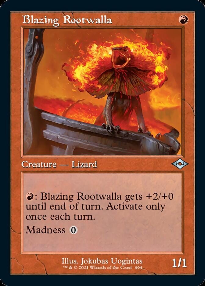 Blazing Rootwalla (Retro Foil Etched) [Modern Horizons 2] MTG Single Magic: The Gathering  | Multizone: Comics And Games