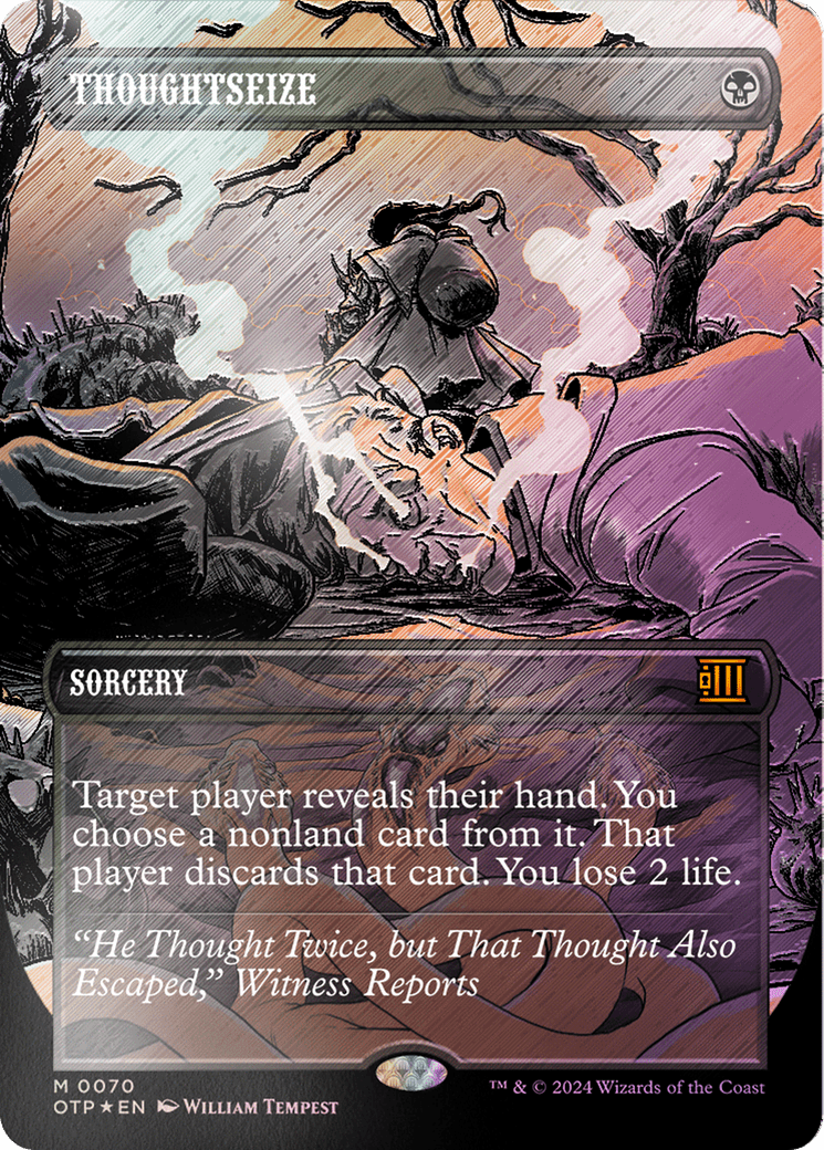 Thoughtseize (Textured Foil) [Outlaws of Thunder Junction: Breaking News] MTG Single Magic: The Gathering  | Multizone: Comics And Games
