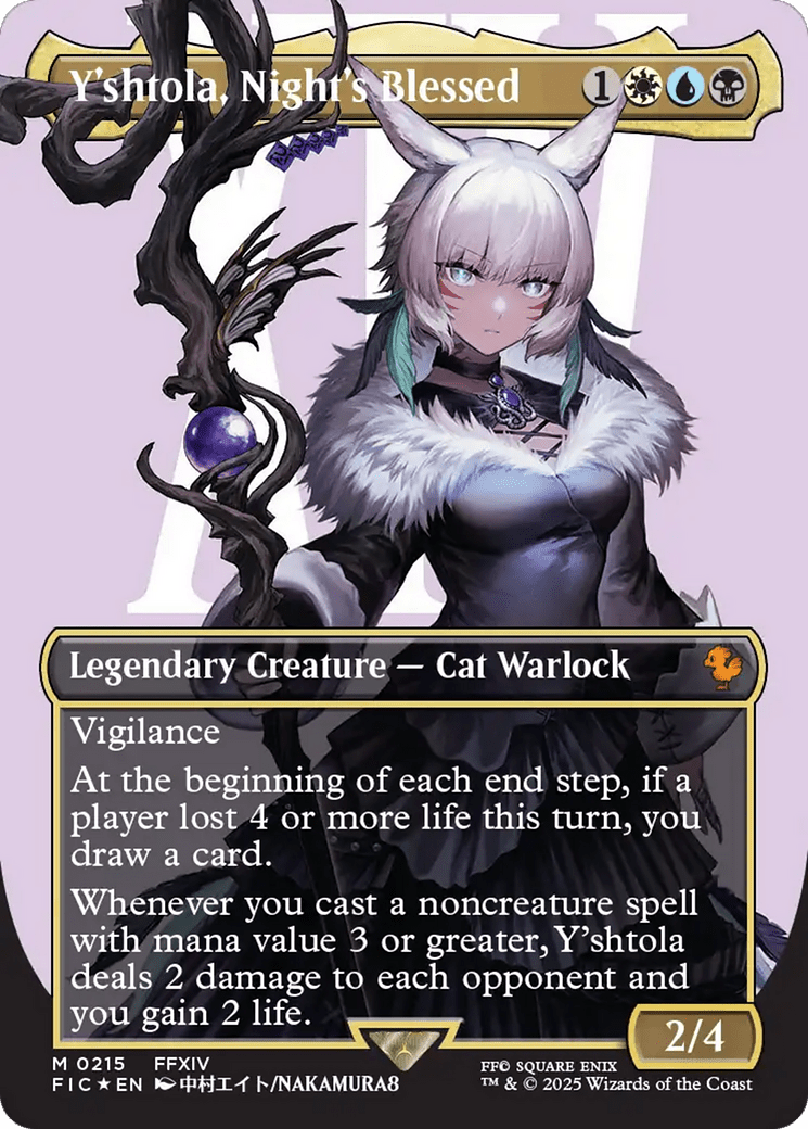Y'shtola, Night's Blessed (Borderless) (Surge Foil) [FINAL FANTASY Commander] MTG Single Magic: The Gathering  | Multizone: Comics And Games