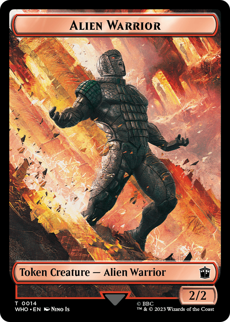 Alien Angel // Alien Warrior Double-Sided Token [Doctor Who Tokens] MTG Single Magic: The Gathering  | Multizone: Comics And Games