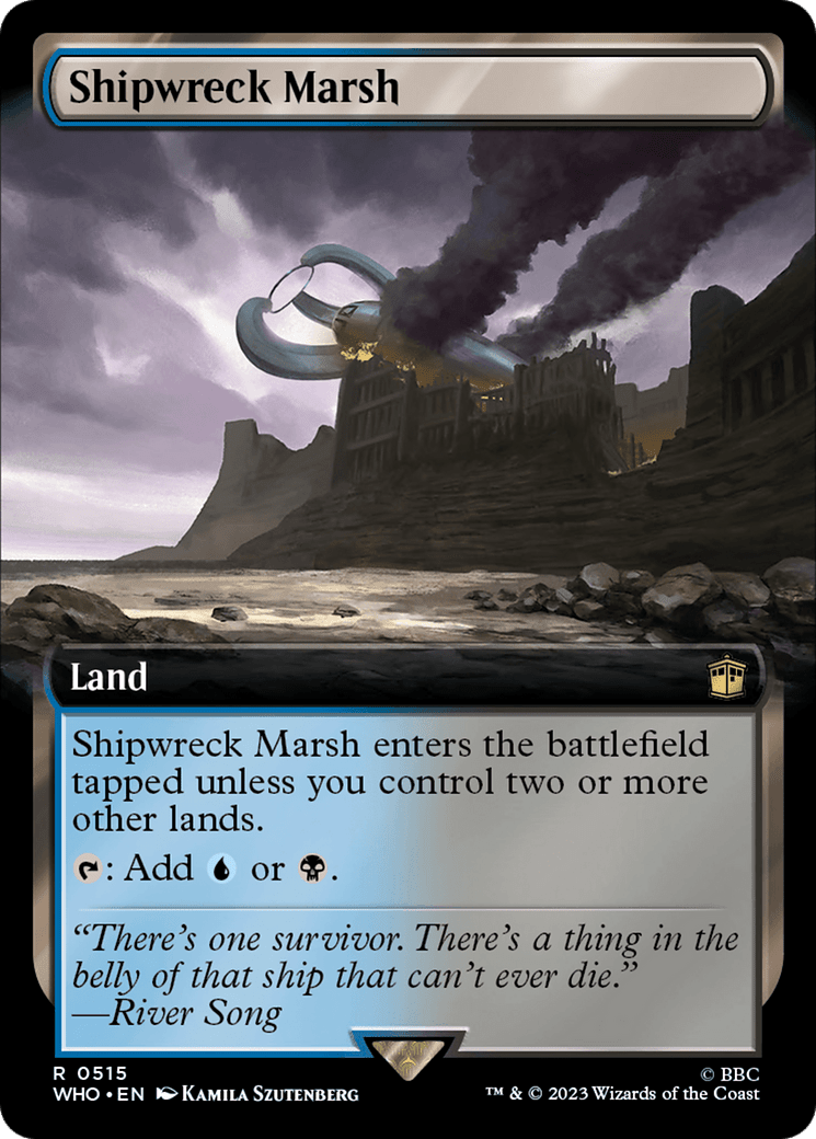 Shipwreck Marsh (Extended Art) [Doctor Who] MTG Single Magic: The Gathering  | Multizone: Comics And Games