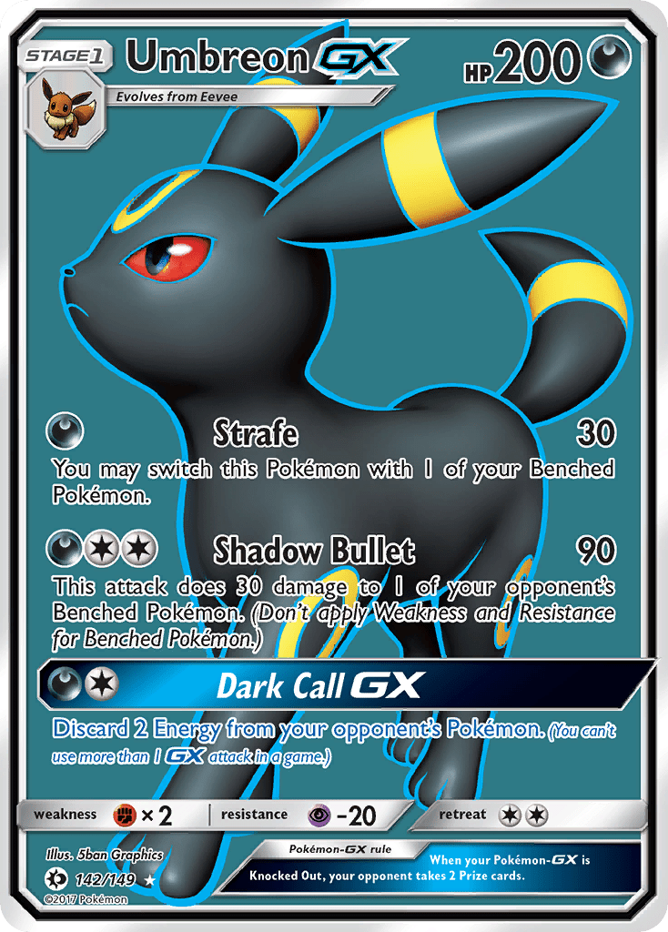 Umbreon GX (142/149) [Sun & Moon: Base Set] Pokemon Single Pokémon  | Multizone: Comics And Games