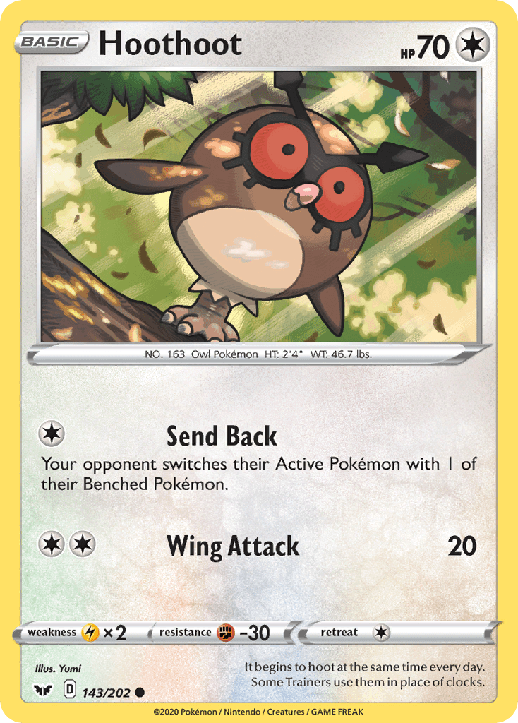 Hoothoot (143/202) [Sword & Shield: Base Set] Pokemon Single Pokémon  | Multizone: Comics And Games