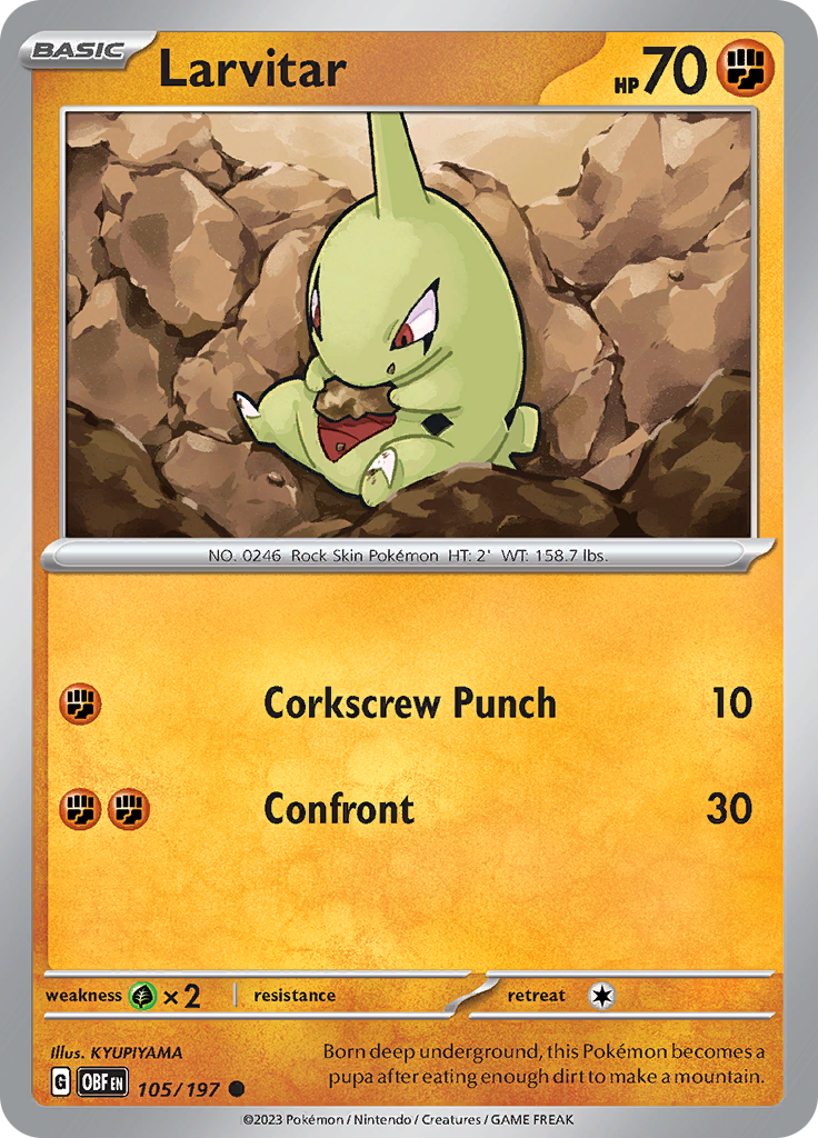 Larvitar (105/197) [Scarlet & Violet: Obsidian Flames] | Multizone: Comics And Games