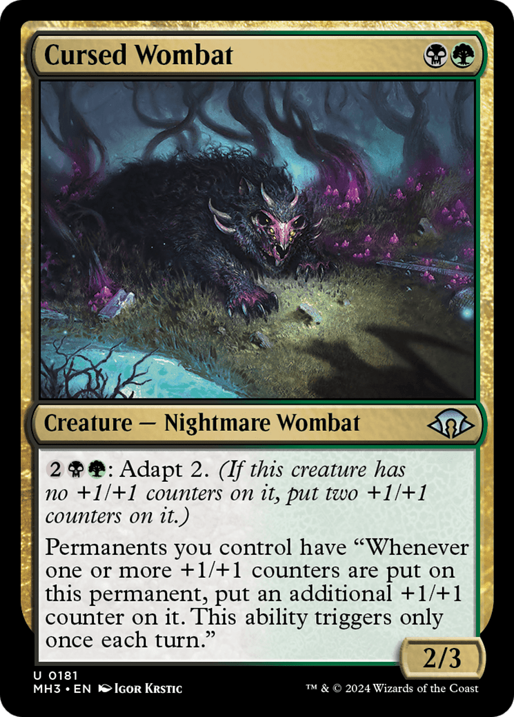 Cursed Wombat [Modern Horizons 3] MTG Single Magic: The Gathering  | Multizone: Comics And Games