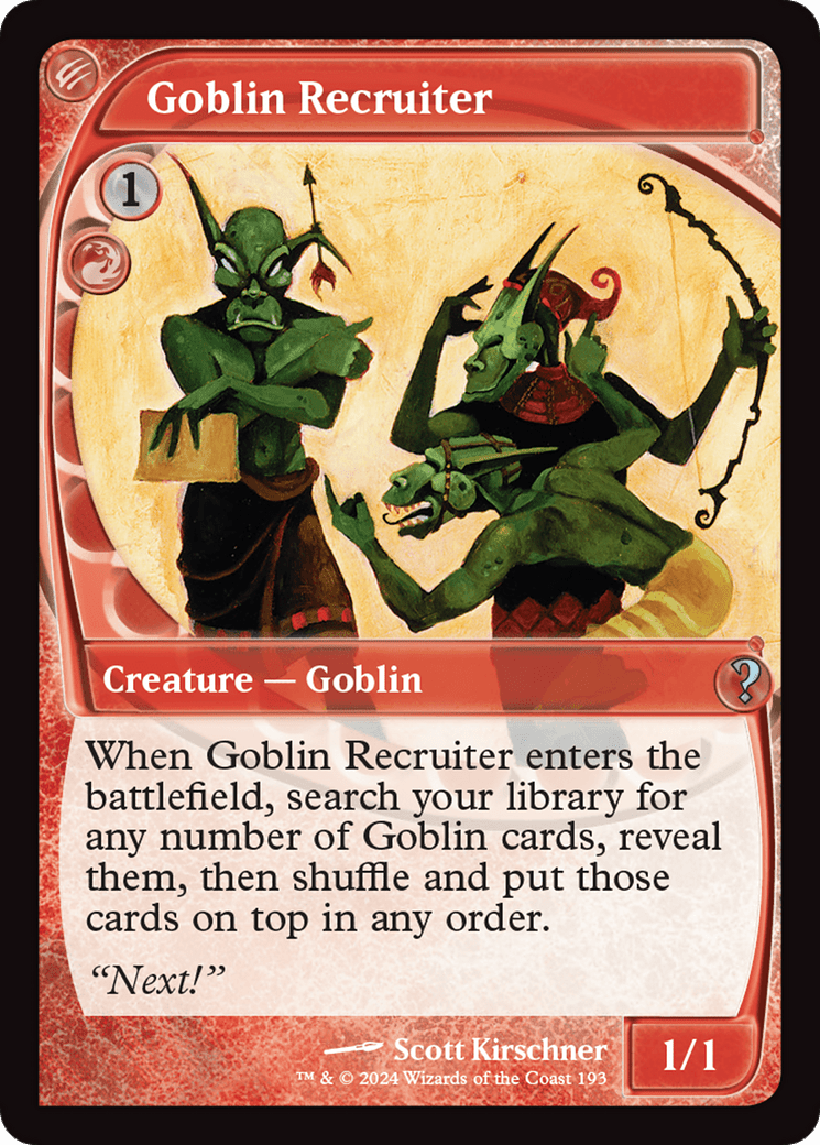 Goblin Recruiter (Future Sight) [Mystery Booster 2] MTG Single Magic: The Gathering  | Multizone: Comics And Games
