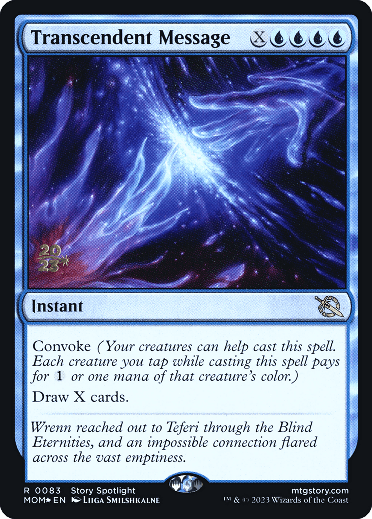 Transcendent Message [March of the Machine Prerelease Promos] MTG Single Magic: The Gathering  | Multizone: Comics And Games