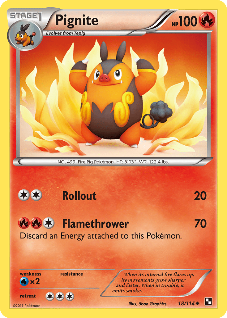 Pignite (18/114) [Black & White: Base Set] Pokemon Single Pokémon  | Multizone: Comics And Games