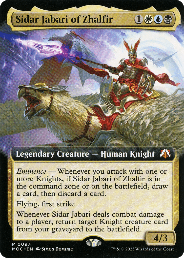 Sidar Jabari of Zhalfir (Extended Art) [March of the Machine Commander] MTG Single Magic: The Gathering  | Multizone: Comics And Games