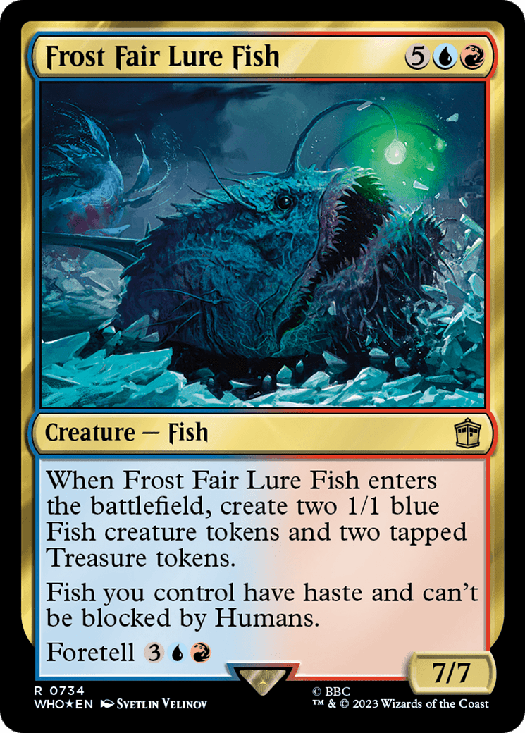Frost Fair Lure Fish (Surge Foil) [Doctor Who] MTG Single Magic: The Gathering  | Multizone: Comics And Games