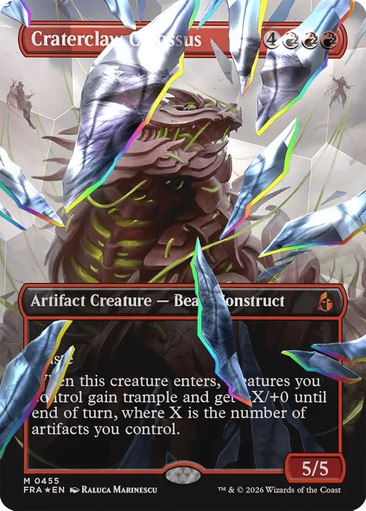 Craterclaw Colossus (Borderless) (Facet Foil) [Reality Fracture] MTG Single Magic: The Gathering  | Multizone: Comics And Games
