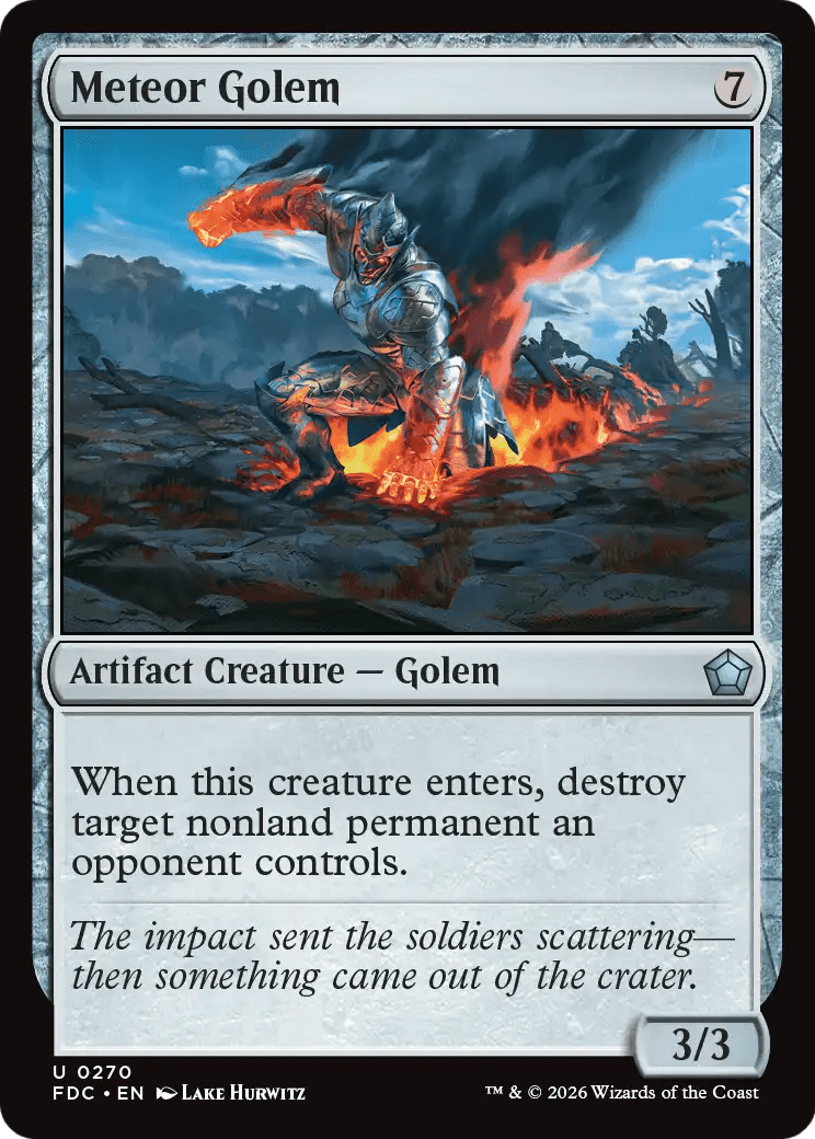 Meteor Golem [Foundations Commander] MTG Single Magic: The Gathering  | Multizone: Comics And Games