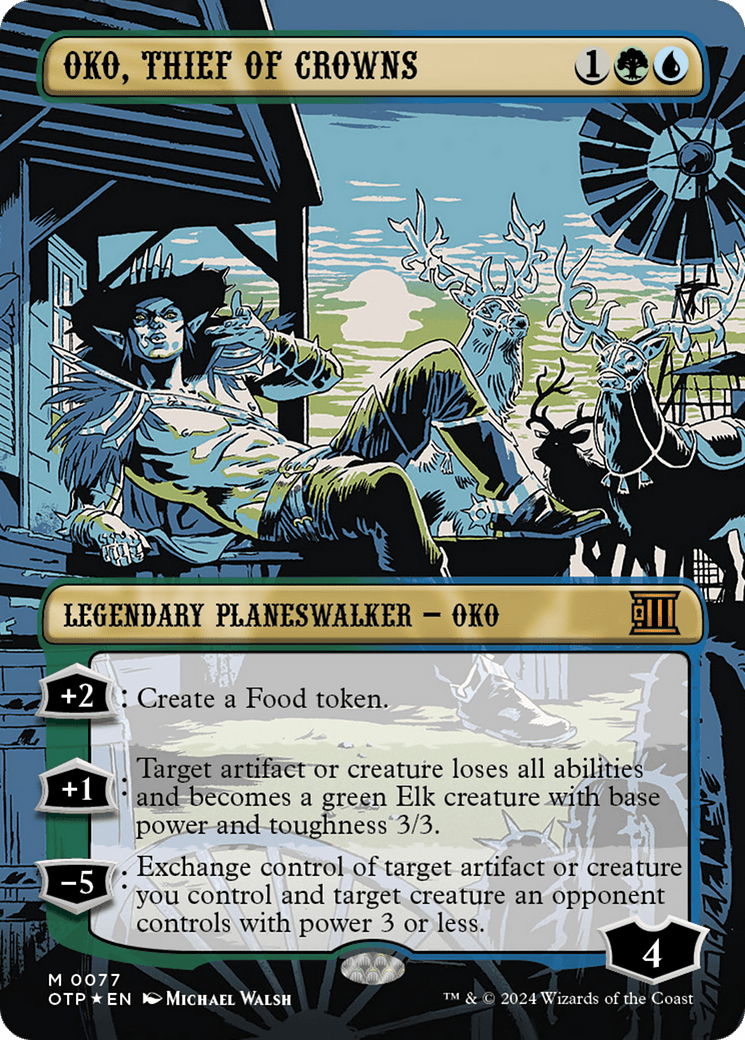 Oko, Thief of Crowns (Textured Foil) [Outlaws of Thunder Junction: Breaking News] MTG Single Magic: The Gathering  | Multizone: Comics And Games