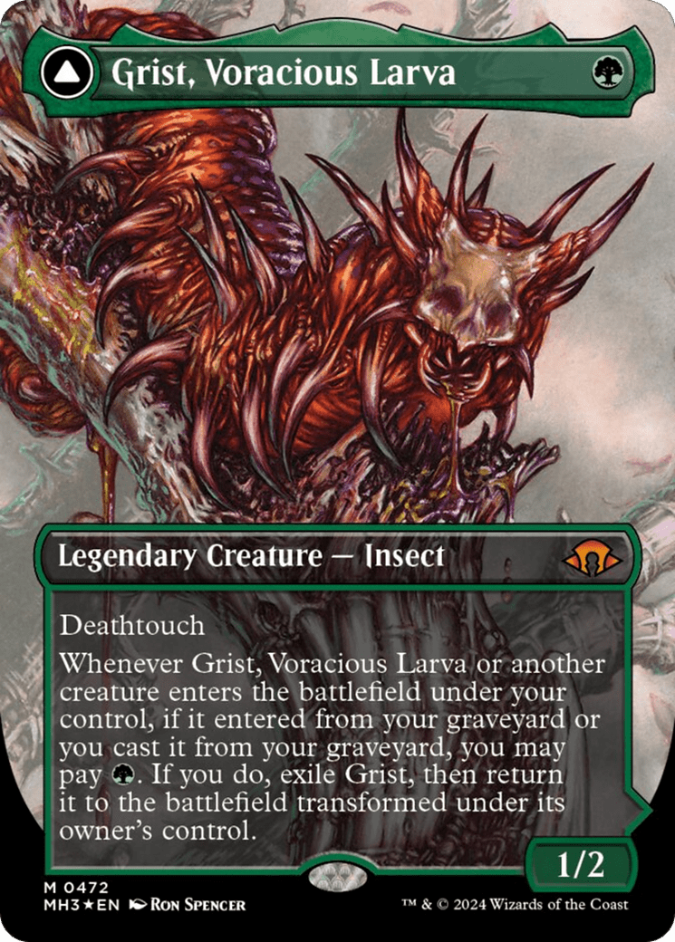 Grist, Voracious Larva // Grist, the Plague Swarm (Borderless) (Textured Foil) [Modern Horizons 3] MTG Single Magic: The Gathering  | Multizone: Comics And Games