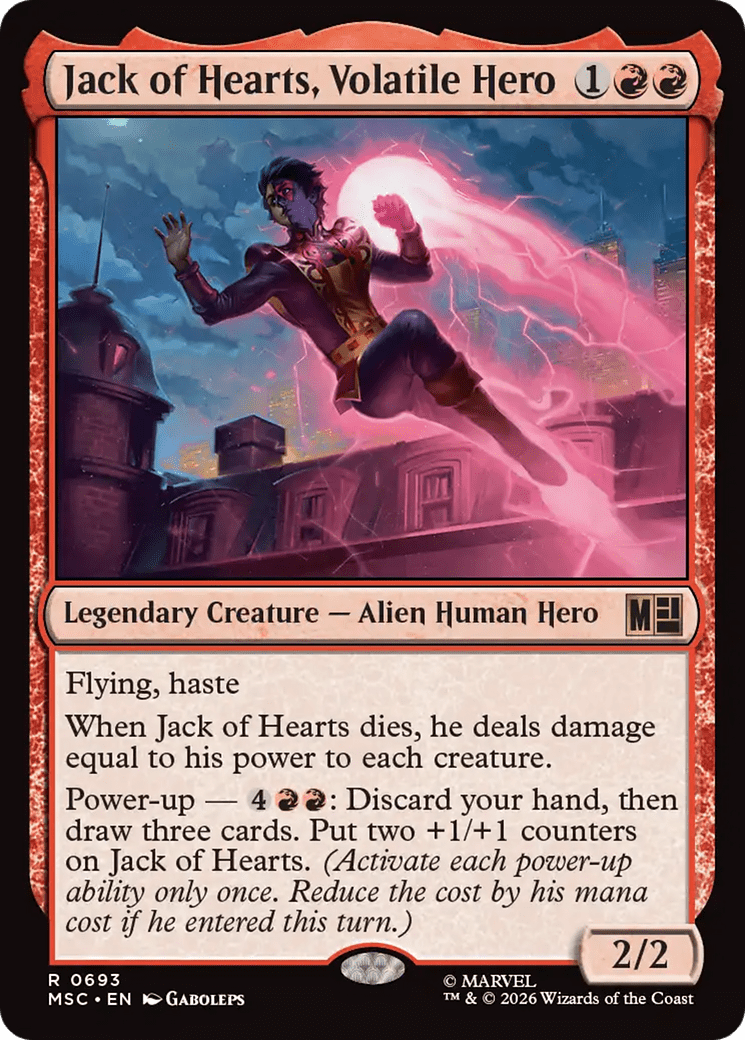 Jack of Hearts, Volatile Hero [Marvel Super Heroes Commander] MTG Single Magic: The Gathering  | Multizone: Comics And Games