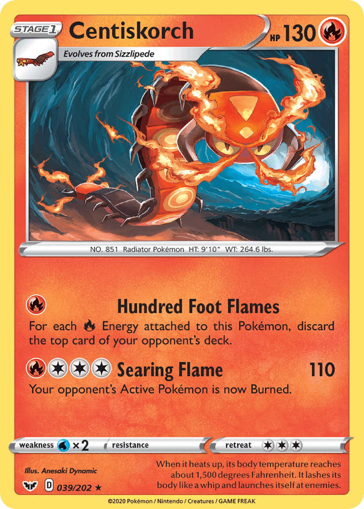 Centiskorch (039/202) [Sword & Shield: Base Set] Pokemon Single Pokémon  | Multizone: Comics And Games