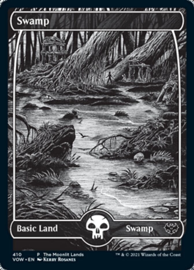 Swamp (The Moonlit Lands) (Foil Etched) [Innistrad: Crimson Vow Promos] MTG Single Magic: The Gathering  | Multizone: Comics And Games