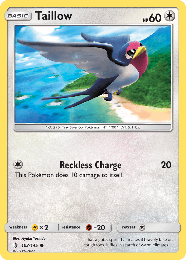 Taillow (103/145) [Sun & Moon: Guardians Rising] Pokemon Single Pokémon  | Multizone: Comics And Games