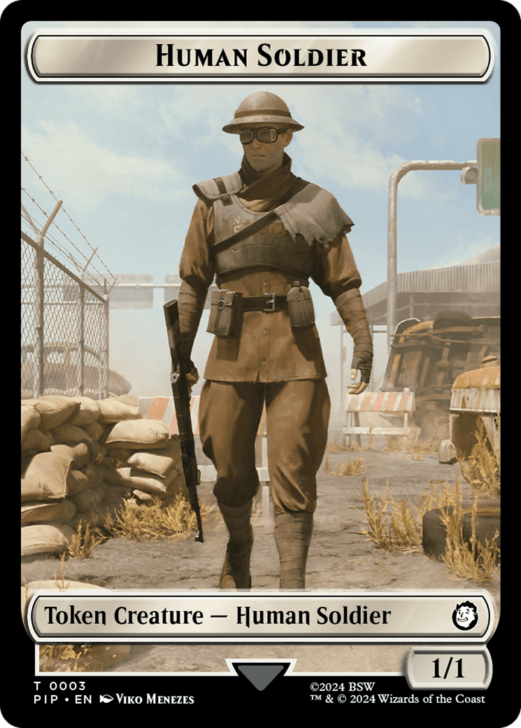 Food (0013) // Human Soldier Double-Sided Token [Fallout Tokens] MTG Single Magic: The Gathering  | Multizone: Comics And Games