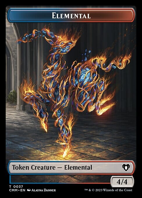 Treasure // Elemental (0037) Double-Sided Token [Commander Masters Tokens] MTG Single Magic: The Gathering  | Multizone: Comics And Games