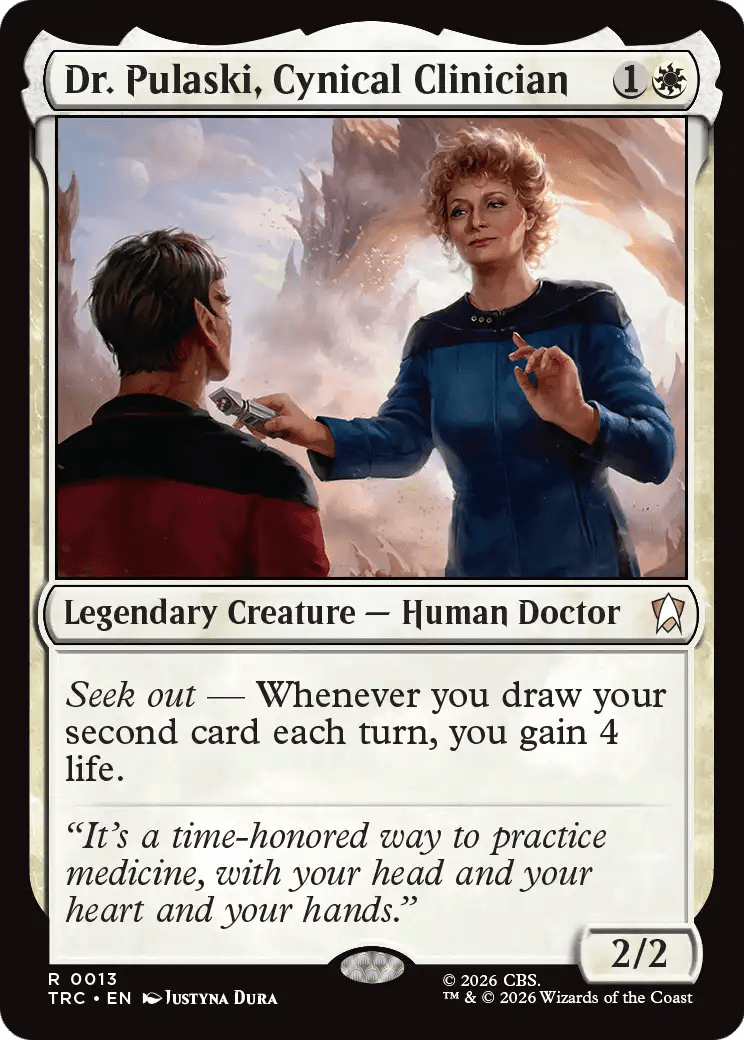 Dr. Pulaski, Cynical Clinician (Surge Foil) [Star Trek Commander] MTG Single Magic: The Gathering  | Multizone: Comics And Games