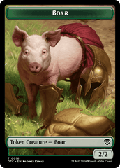 Boar // Manifest Double-Sided Token [Outlaws of Thunder Junction Commander Tokens] MTG Single Magic: The Gathering  | Multizone: Comics And Games
