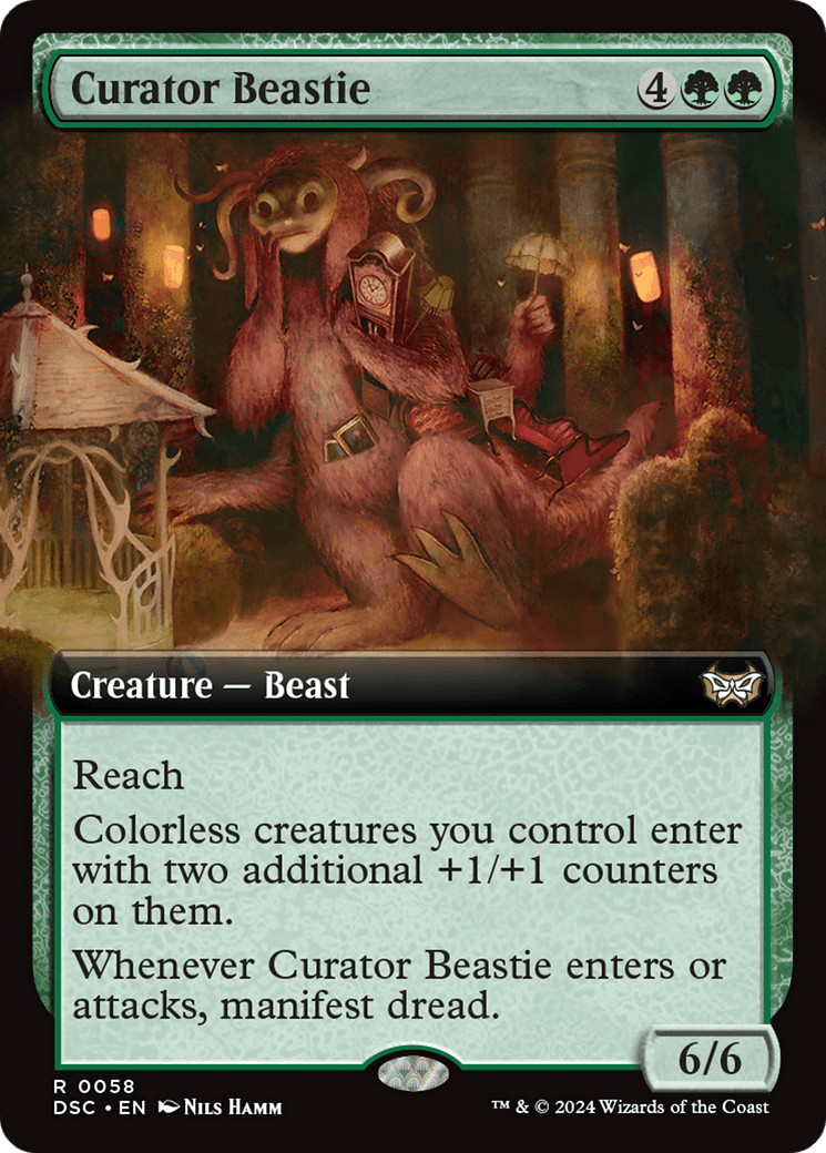 Curator Beastie (Extended Art) [Duskmourn: House of Horror Commander] MTG Single Magic: The Gathering  | Multizone: Comics And Games