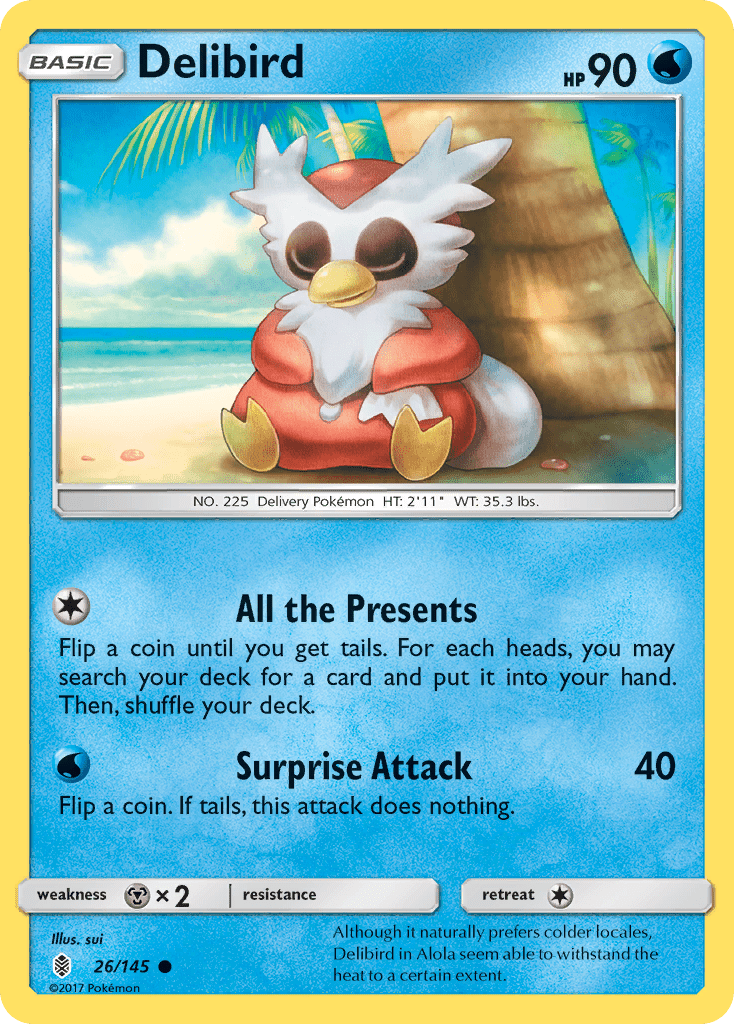 Delibird (26/145) [Sun & Moon: Guardians Rising] Pokemon Single Pokémon  | Multizone: Comics And Games