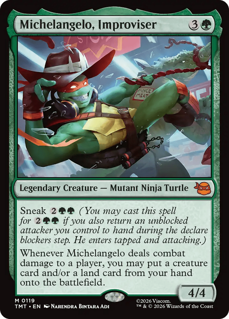 Michelangelo, Improviser [Teenage Mutant Ninja Turtles] MTG Single Magic: The Gathering  | Multizone: Comics And Games