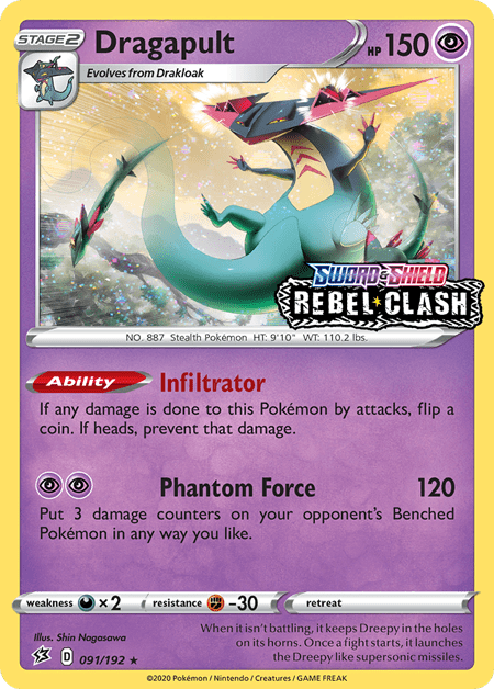 Dragapult (091/192) (Rebel Clash Stamped) [Sword & Shield: Black Star Promos] Pokemon Single Pokémon  | Multizone: Comics And Games