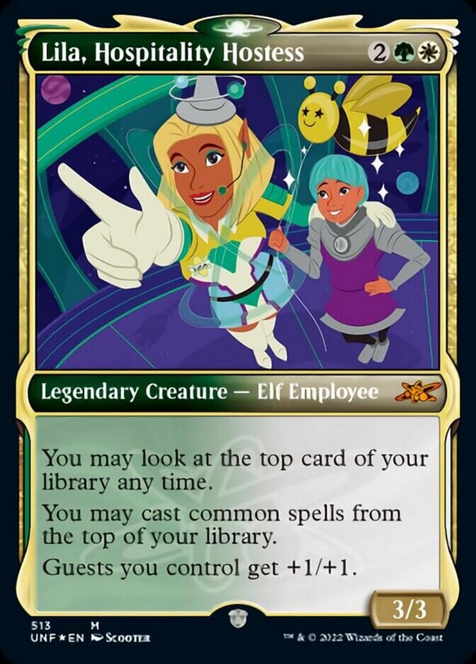 Lila, Hospitality Hostess (Showcase) (Galaxy Foil) [Unfinity] MTG Single Magic: The Gathering  | Multizone: Comics And Games