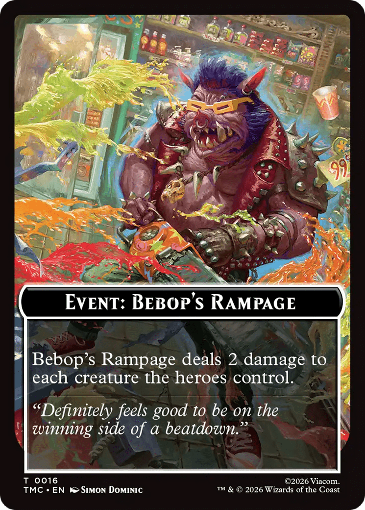 Event: Bebop's Rampage [Teenage Mutant Ninja Turtles Commander Tokens] MTG Single Magic: The Gathering  | Multizone: Comics And Games