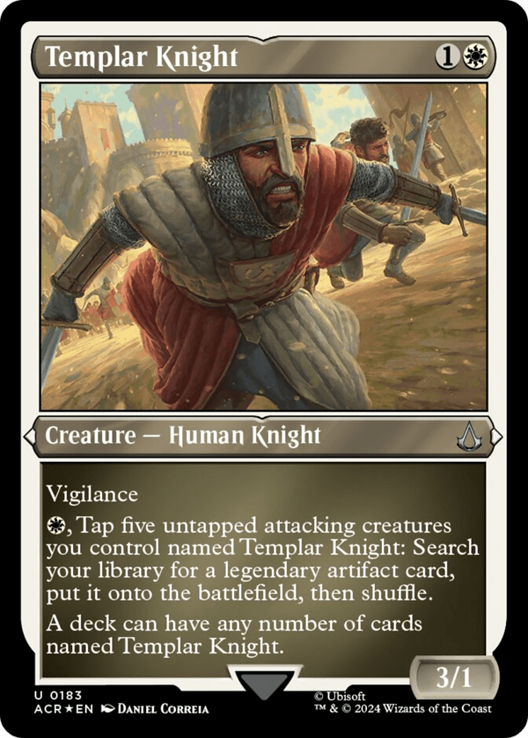 Templar Knight (Foil Etched) [Assassin's Creed] MTG Single Magic: The Gathering  | Multizone: Comics And Games