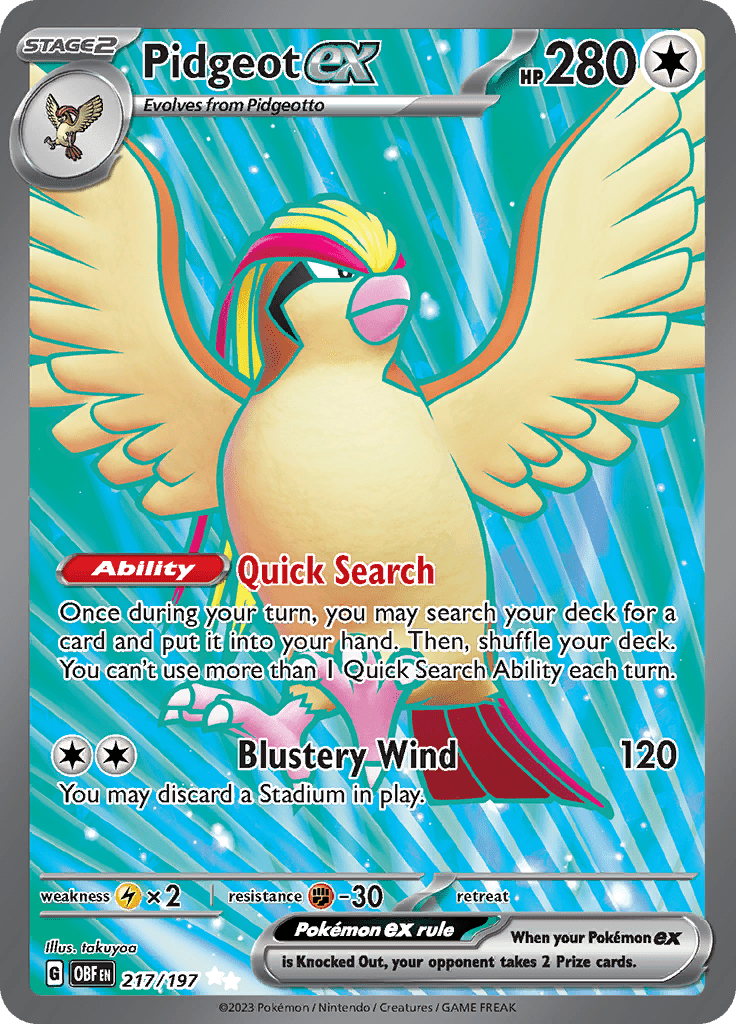 Pidgeot ex (217/197) [Scarlet & Violet: Obsidian Flames] Pokemon Single Pokémon  | Multizone: Comics And Games