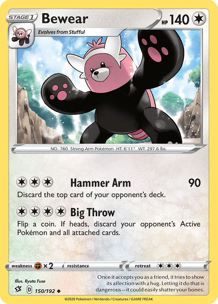 Bewear (150/192) [Sword & Shield: Rebel Clash] Pokemon Single Pokémon  | Multizone: Comics And Games