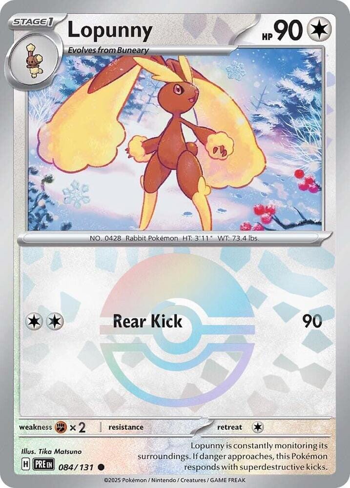 Lopunny (084/131) (Poke Ball Pattern) [Scarlet & Violet: Prismatic Evolutions] Pokemon Single Pokémon  | Multizone: Comics And Games