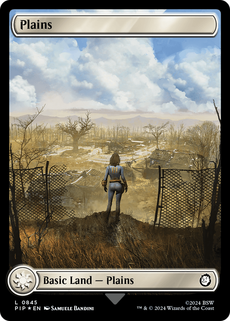 Plains (0845) (Surge Foil) [Fallout] MTG Single Magic: The Gathering  | Multizone: Comics And Games