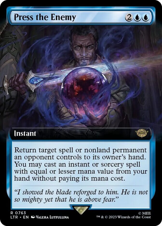 Press the Enemy (Extended Art) (Surge Foil) [The Lord of the Rings: Tales of Middle-Earth] MTG Single Magic: The Gathering  | Multizone: Comics And Games