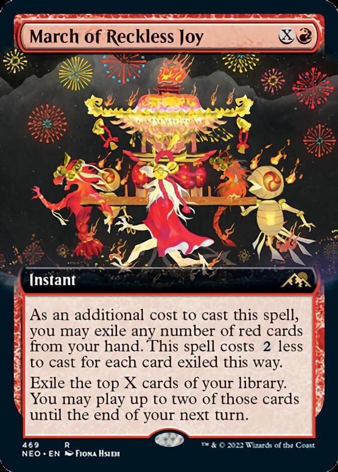 March of Reckless Joy (Extended Art) [Kamigawa: Neon Dynasty] MTG Single Magic: The Gathering  | Multizone: Comics And Games