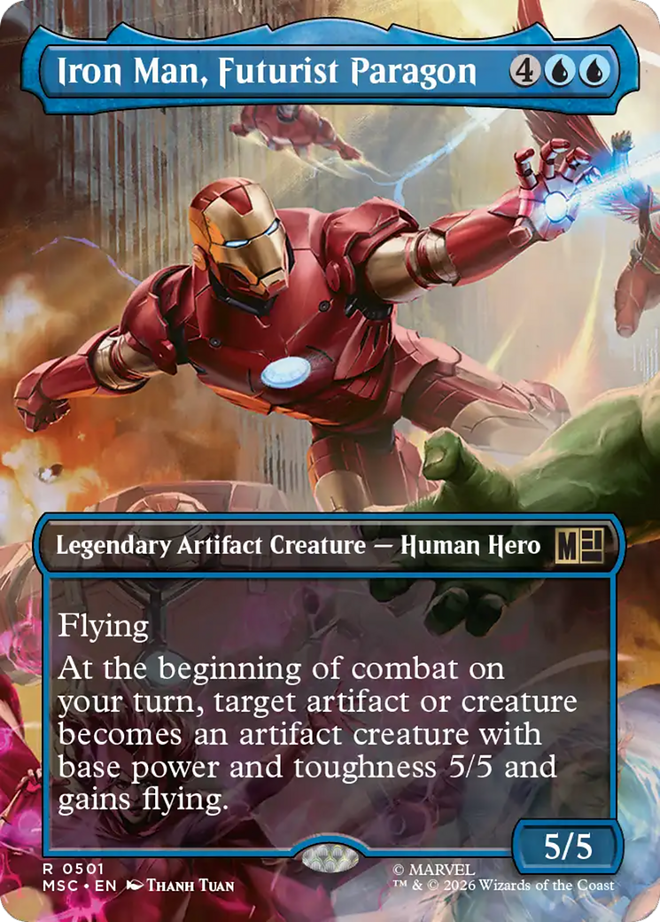 Iron Man, Futurist Paragon (Borderless) [Marvel Super Heroes Commander] MTG Single Magic: The Gathering  | Multizone: Comics And Games