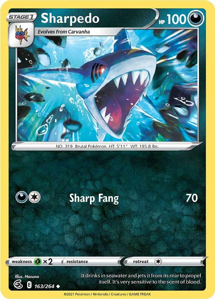 Sharpedo (163/264) [Sword & Shield: Fusion Strike] Pokemon Single Pokémon  | Multizone: Comics And Games