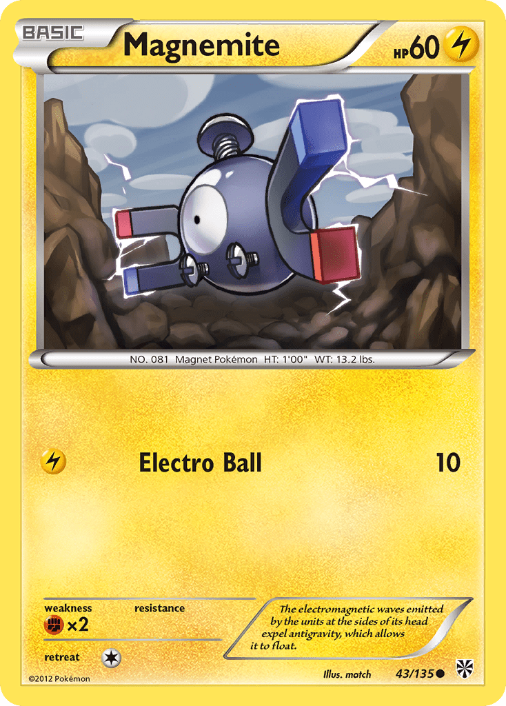 Magnemite (43/135) [Black & White: Plasma Storm] Pokemon Single Pokémon  | Multizone: Comics And Games