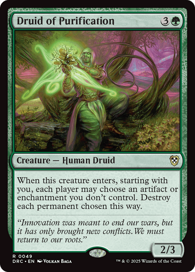 Druid of Purification [Aetherdrift Commander] MTG Single Magic: The Gathering  | Multizone: Comics And Games