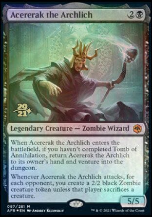 Acererak the Archlich [Dungeons & Dragons: Adventures in the Forgotten Realms Prerelease Promos] MTG Single Magic: The Gathering  | Multizone: Comics And Games